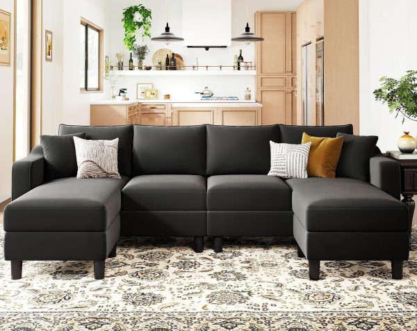 Belffin U Shaped Sectional Sofa Velvet