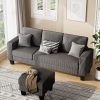 Sectional Sofa Couch, 3 seat L-shaped Sofa with Coral Velvet Fabric - Image 3