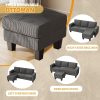 Sectional Sofa Couch, 3 seat L-shaped Sofa with Coral Velvet Fabric - Image 6