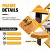 Flamaker Dining Table for 6 Acacia Wood Indoor Outdoor Home Kitchen Table with Iron Legs - Image 4