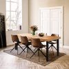 Flamaker Dining Table for 6 Acacia Wood Indoor Outdoor Home Kitchen Table with Iron Legs - Image 6