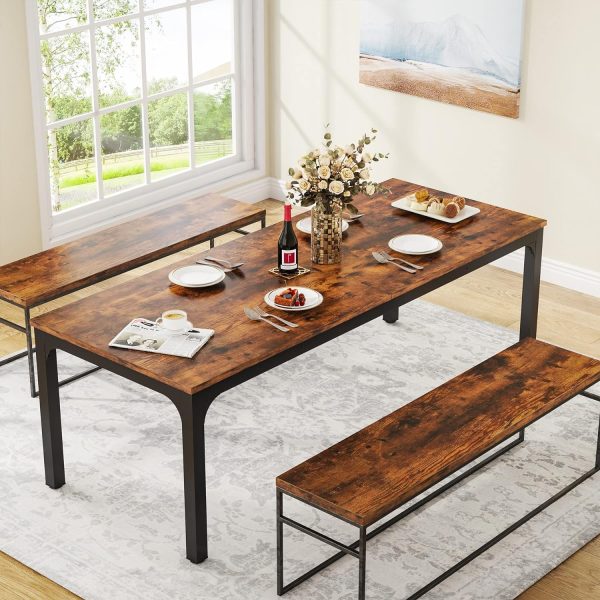 Tribesigns Dining Table for 6-8 Person, 78 inch Long Rectangular Kitchen Dining Table for Living Room and Dining Room - Image 4