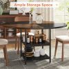 Tribesigns 47 inch Round Dining Table for 4, Wood Kitchen Table Large Dinner Table with Storage Shelf - Image 4