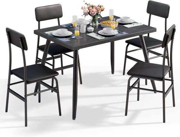 Gizoon Dining Table Set for 4, Kitchen Dining Table with 4 Chairs - Image 8