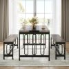 Tribesigns 55 Inch Dining Table Set for 4-6, 3-Piece Kitchen Table with 2 Benches, Space-Saving Dining Room Table Set - Image 3