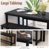 Recaceik Dining Table Set for 4 Kitchen Table Set with 2 Dining Benches - Image 3