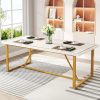 Tribesigns 70.9 Inch Dining Table for 6 to 8, Modern Kitchen Table Dining Room Table, Rectangle White Dinner Table - Image 6