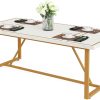 Tribesigns 70.9 Inch Dining Table for 6 to 8, Modern Kitchen Table Dining Room Table, Rectangle White Dinner Table - Image 8