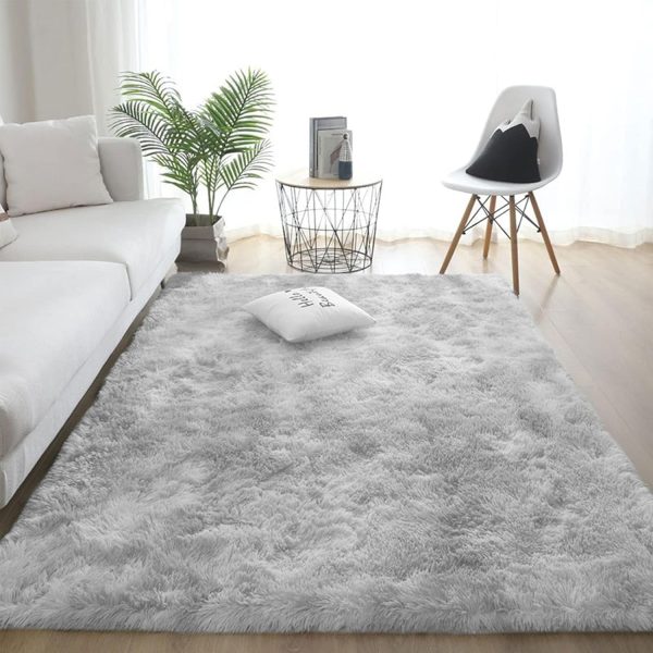 ROCYJULIN Area Rug 5x7 for Bedroom, Fluffy 5x7 Area Rugs for Living Room, Ultra Soft 5x7 Rug Non-Slip Shag Fuzzy Rug for Nursery, Kids, Girls, Boys, Grey - Image 7