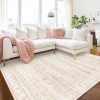Nursery Rug for Baby Girl Neutral Blush Pink Boho Floral Washable