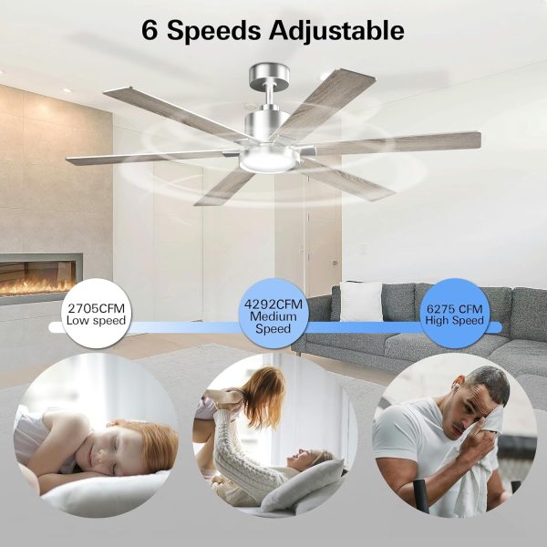 60 inch Ceiling Fan with Lights and Remote Control - Image 5