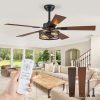 Farmhouse Ceiling Fans with Light, 48 Inch Bedroom Ceiling Fan with Lights