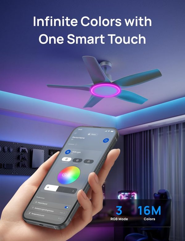 Dreo Smart Ceiling Fans with Lights, Low profile Ceiling Fan with Alexa/App - Image 4