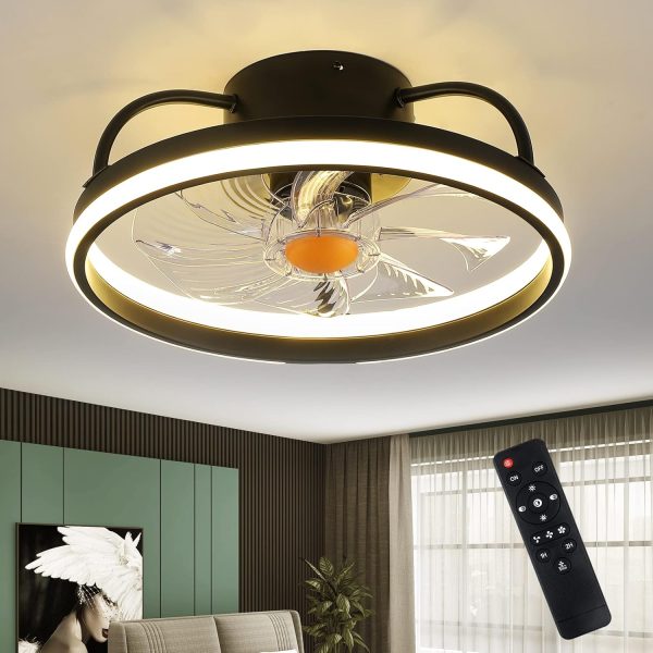 Flush Mount Ceiling Fans with Lights and Remote Control