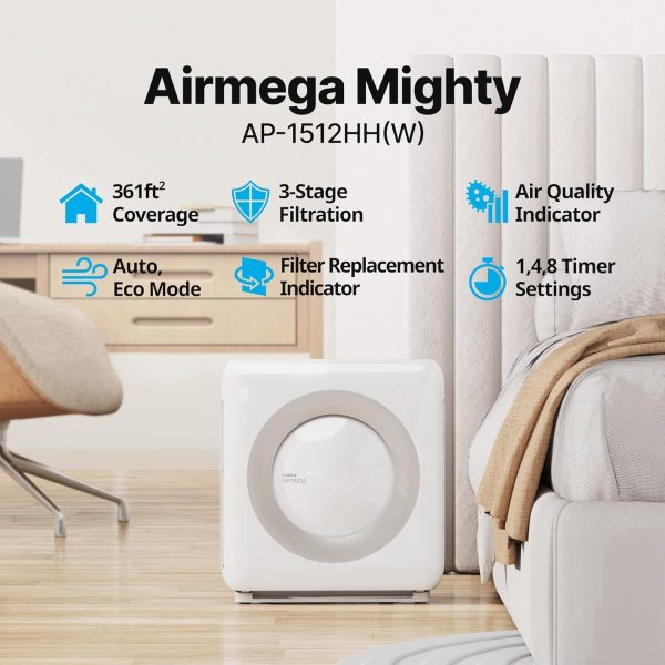 Coway Airmega AP-1512HH(W) True HEPA Purifier with Air Quality Monitoring - Image 2