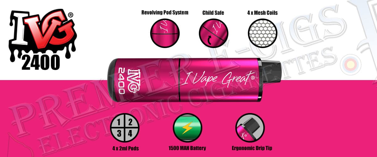 IVG 2400 disposable vape spec banner