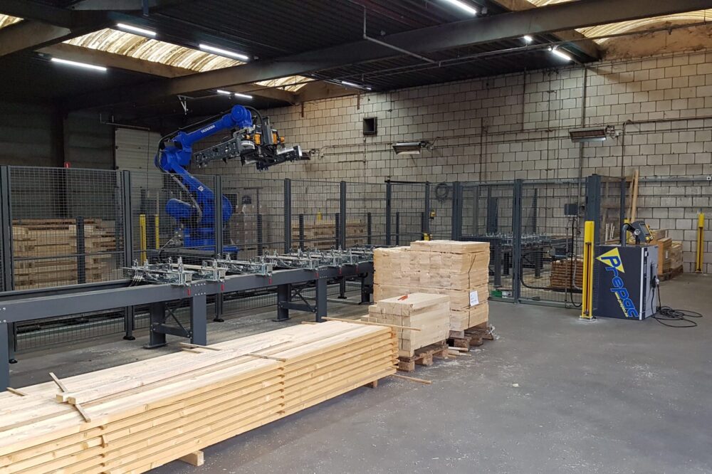 ROBOTIC NAILING Robotic nailing Machine working in Factory