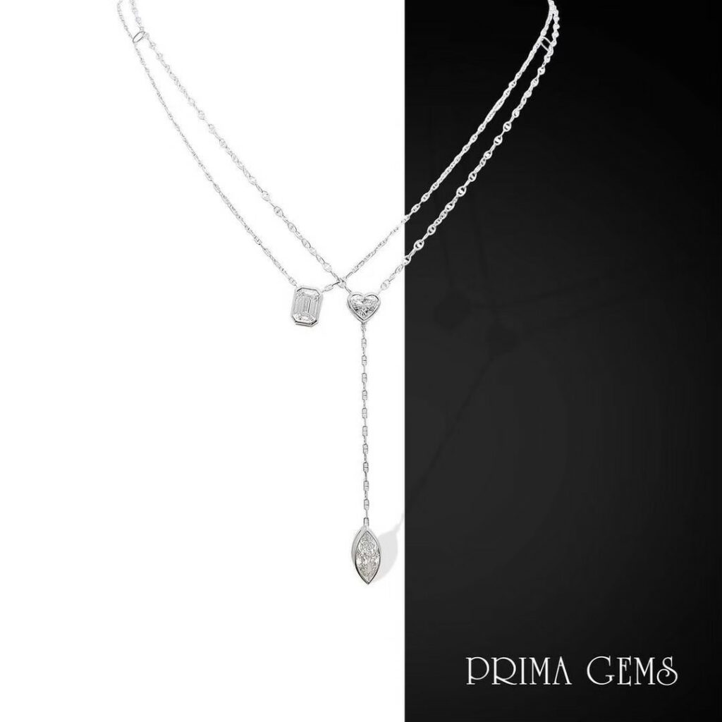 Daily wear Mix Fancy Shape Diamond Necklace Prima Gems