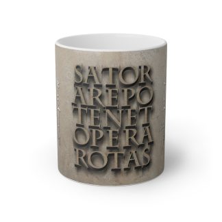 SATOR AREPO TENET OPERA ROTAS Mug - An intricate design with ancient significance.