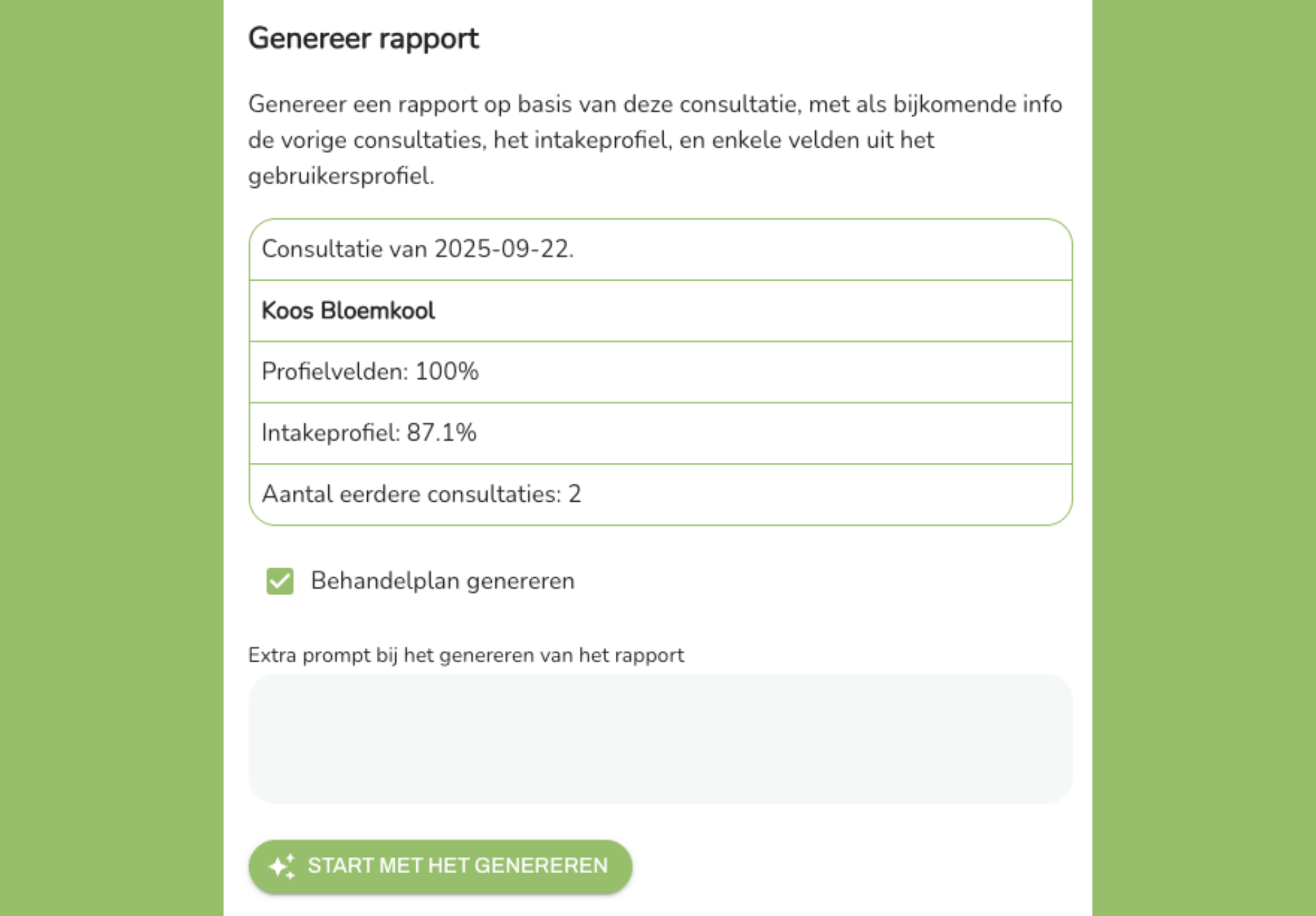 AI samenvatting, ICF schema en paramedische diagnose