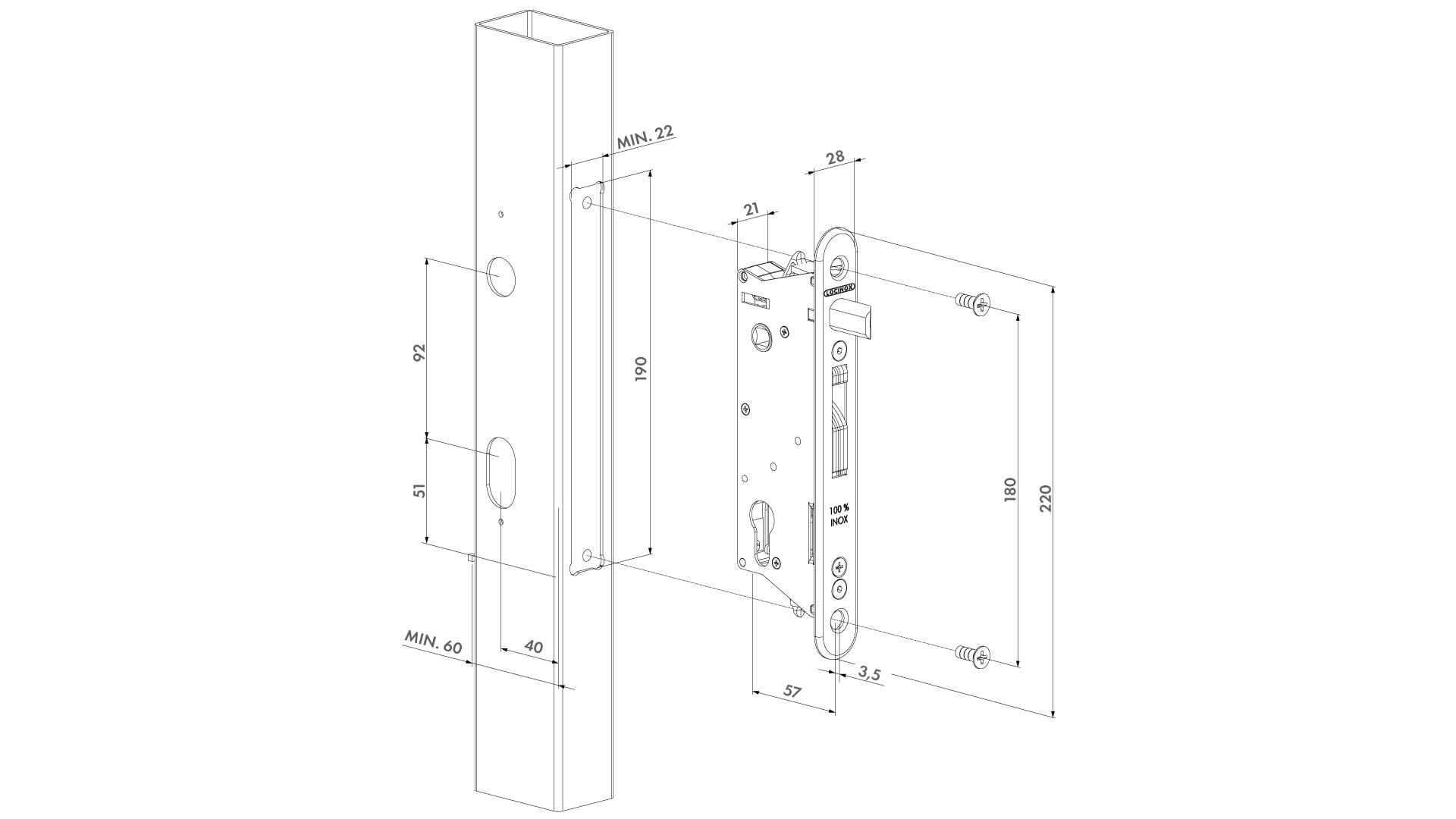Locinox Sixtylock komplet kit 60M-JA - Billede 2