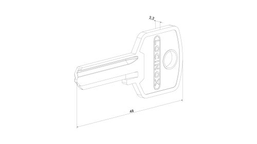 Locinox Blank nøgle 46 mm - Image 2