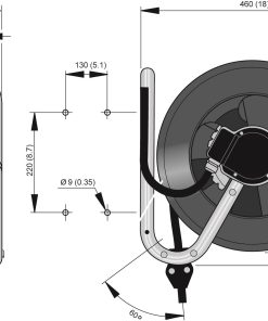 Cable Reel 793 for vertical movement. 9P DMX / CAT6. Max 50V AC/DC / 2A - Image 2