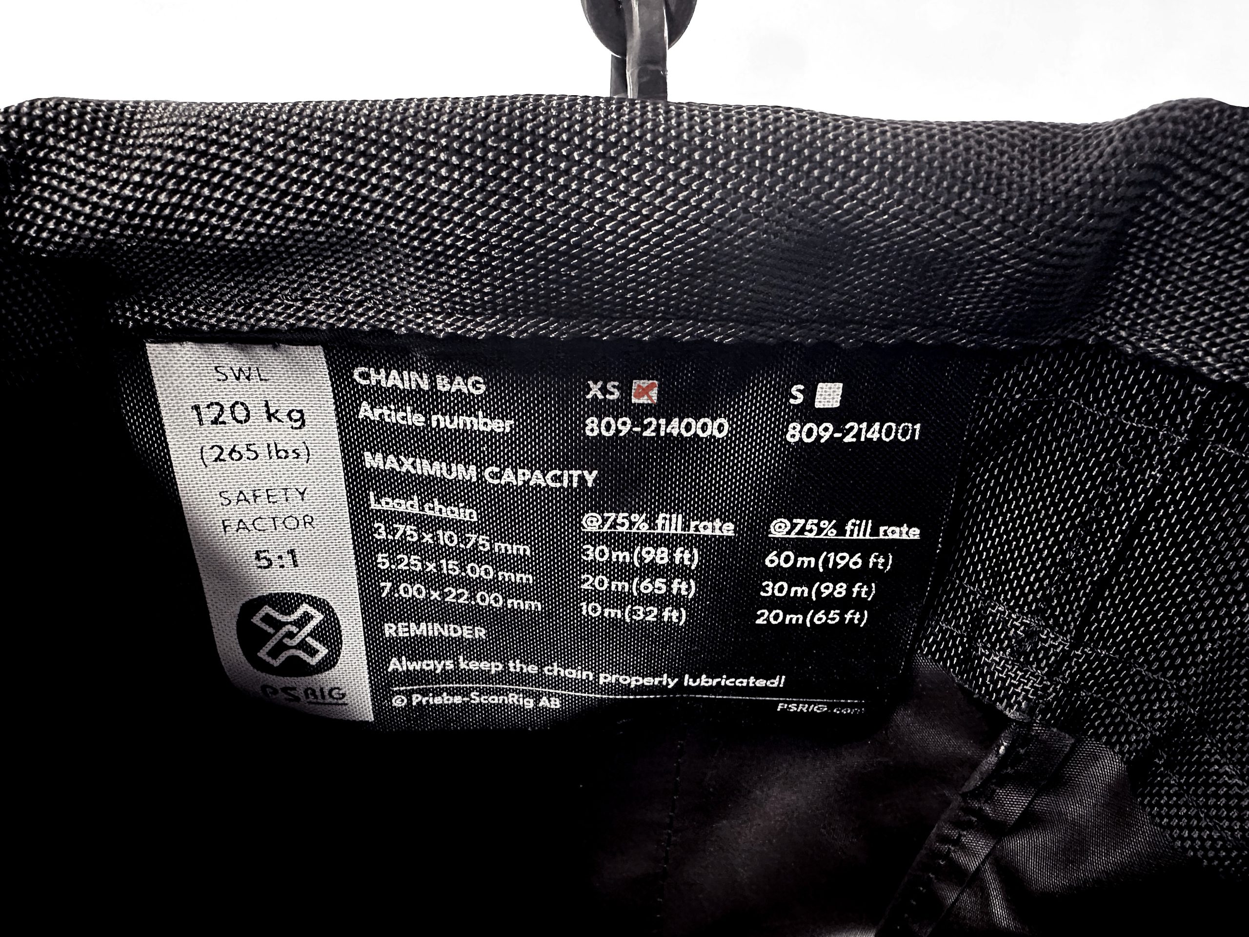 PSRIG Chain Bag, black textile, size: XS (extra small) - Image 3