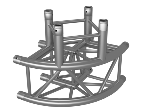 TAF truss box FT34, 3-way 90° corner rounded (50x2mm)