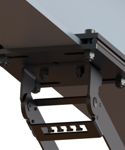 Upper end cable guide fixing to I-beam