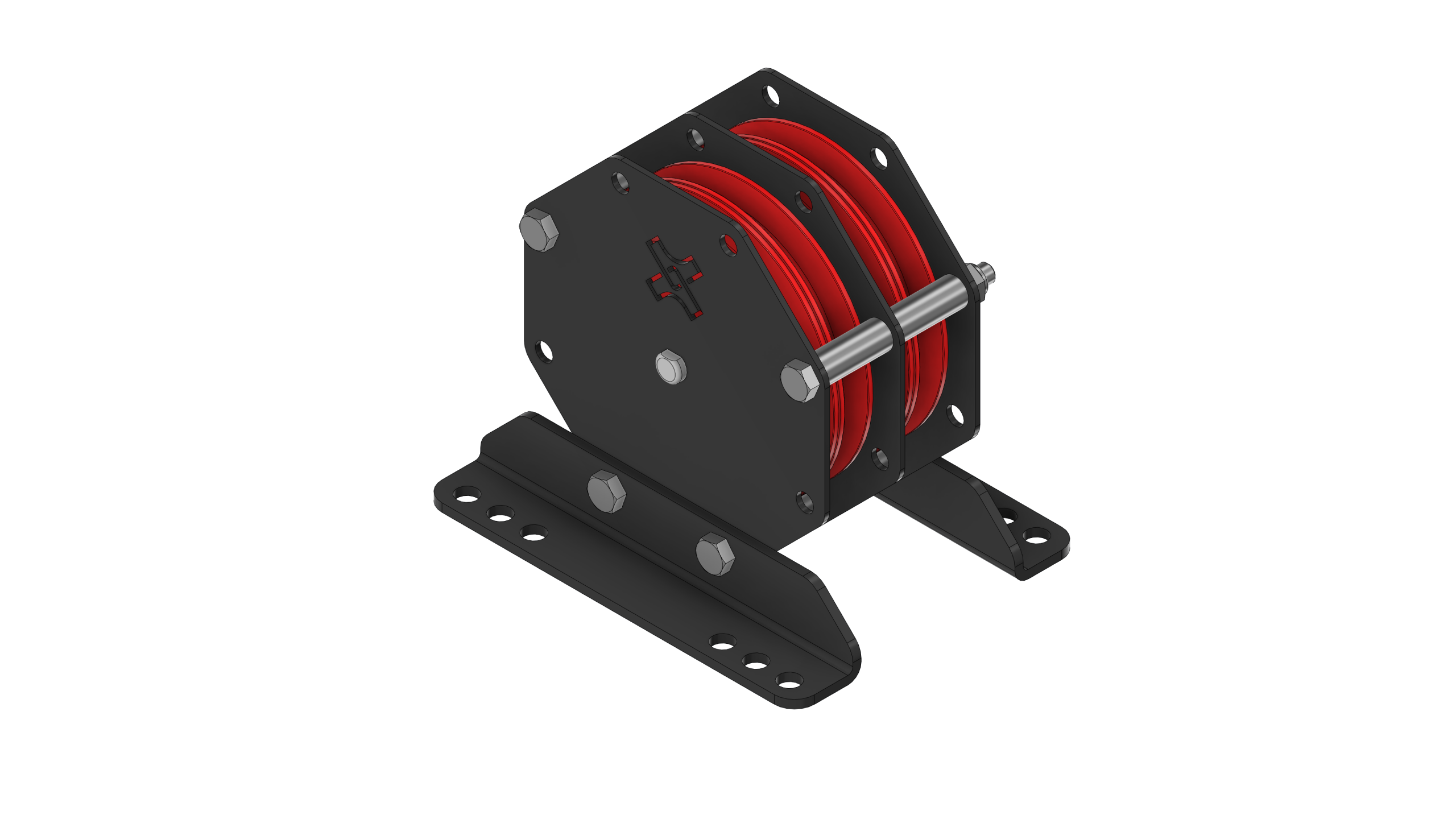 Pulley 4-way 300kg, complete with brackets (Ø125/150mm)