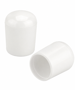 Plastic round endcaps for outside fixing, white
