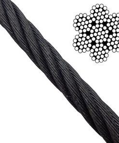 Steel rope 3mm, 7x19, black