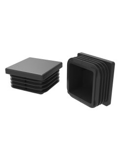 Plastic square endcap for internal fixing, black