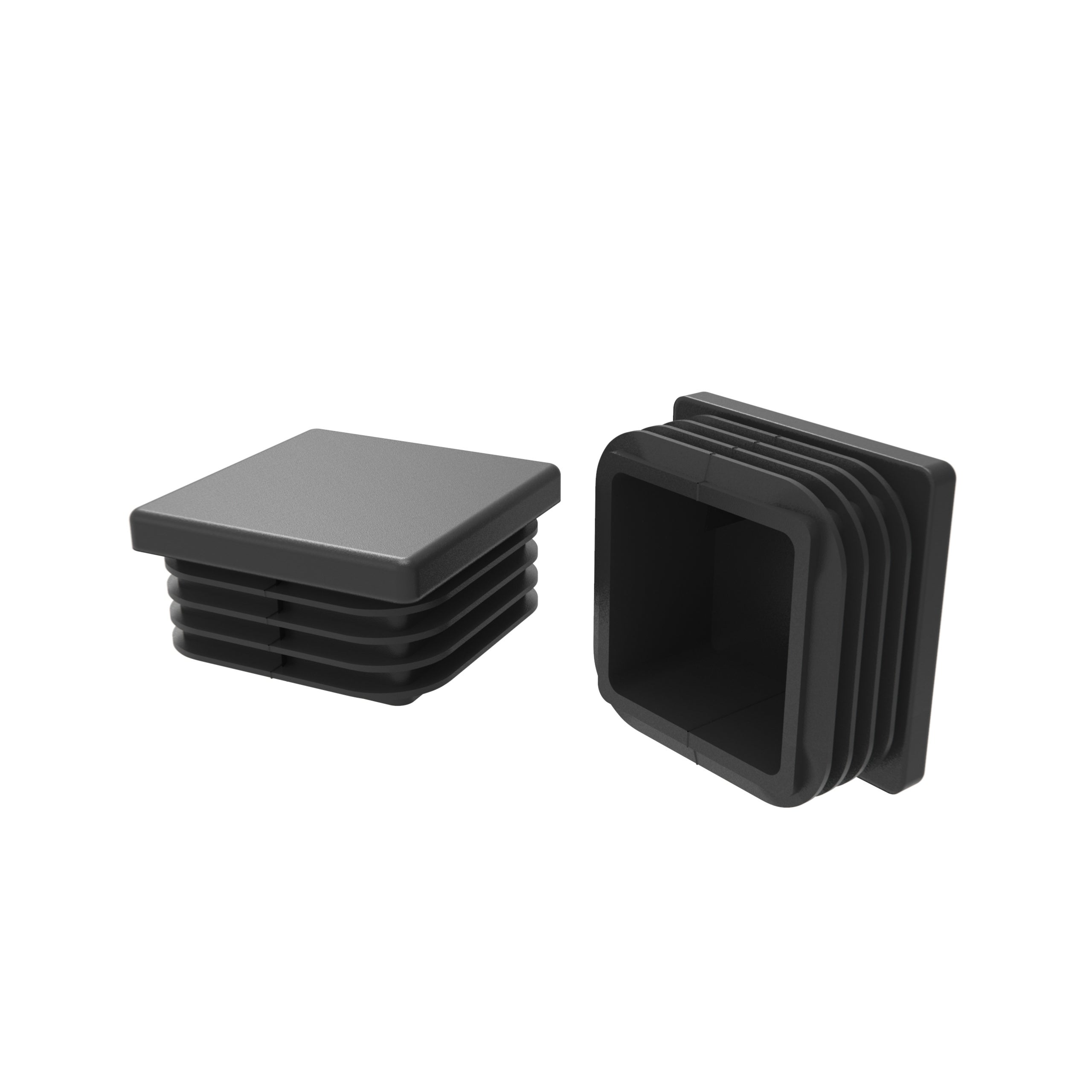 Plastic square endcap for internal fixing, black