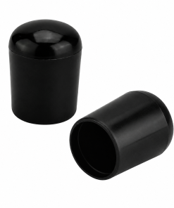 Plastic round endcaps for outside fixing, black