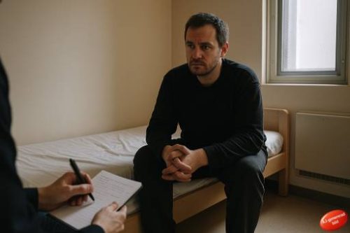 A.I generar bild av en man som sitter på en söng