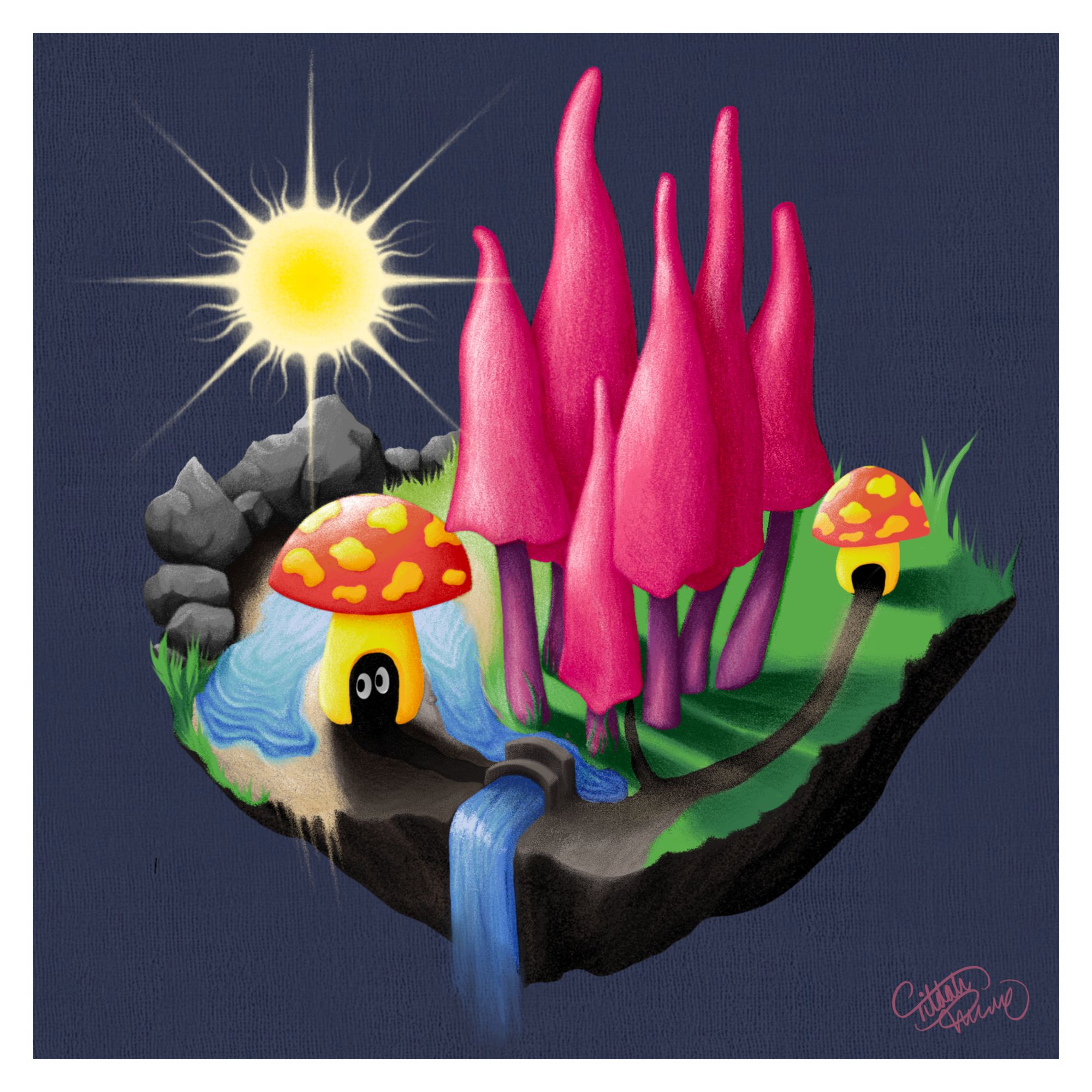 Mushroom Island – Print 30×30