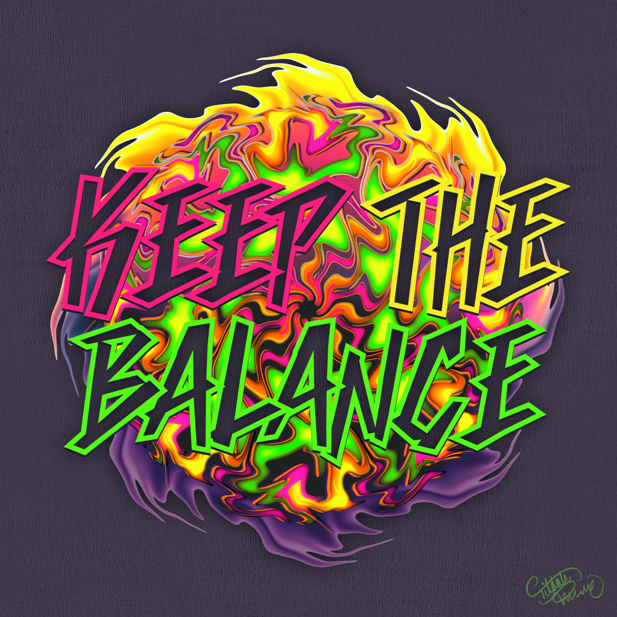 Keep The Balance Text – Print 30×30