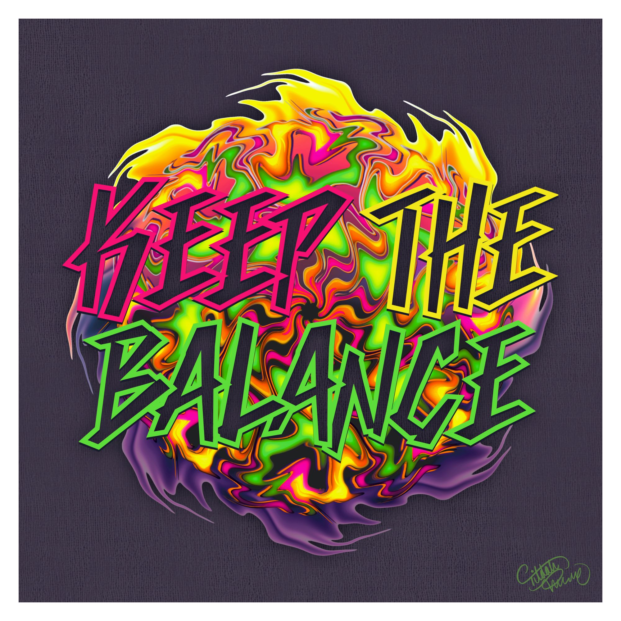 Keep The Balance Text – Print 30×30