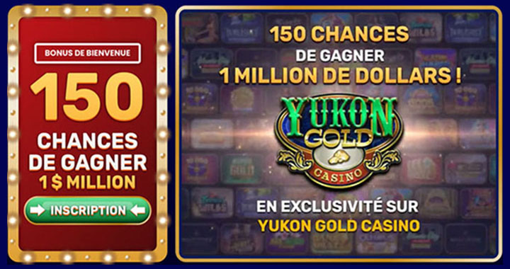 Yukon Gold Casino 150 tours gratuits
