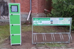 Verschließbare Ladestation an der Radfahrerkirche in Pantelitz