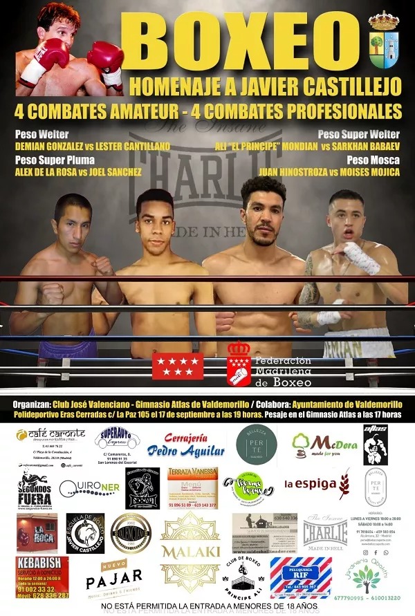 El boxeo homenajea este sábado a Javier Castillejo en Valdemorillo con la  disputa de cuatro combates profesionales – Radio Madrid Sierra