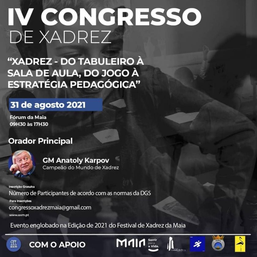 Festival de Xadrez na Maia arranca com Anatoly Karpov a jogar 20