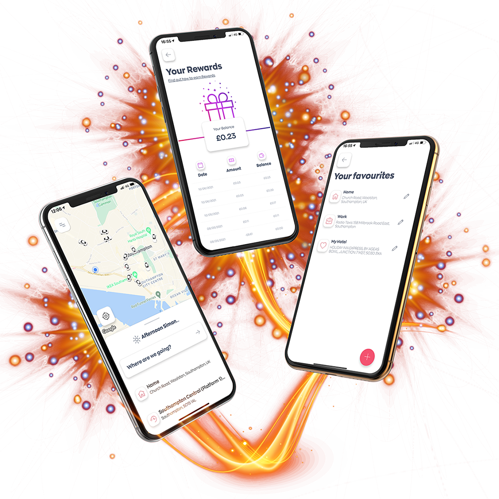 Radio Taxis Mobile Booking app, available for download on iOS and Android