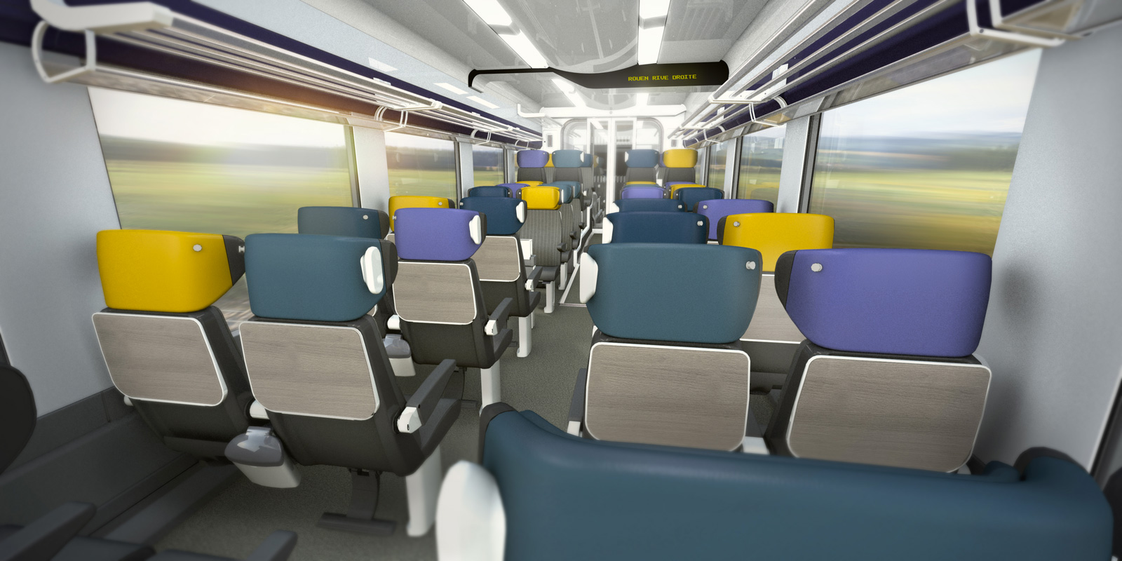 Artist impression Coradia Liner interior, October 2013. Copyright Alstom Design&Styling