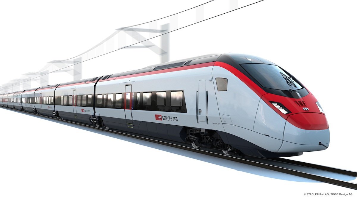 Design impression of the Stadler Rail EC250 (Giruno) in the livery of SBB. Copyright Stadler Rail