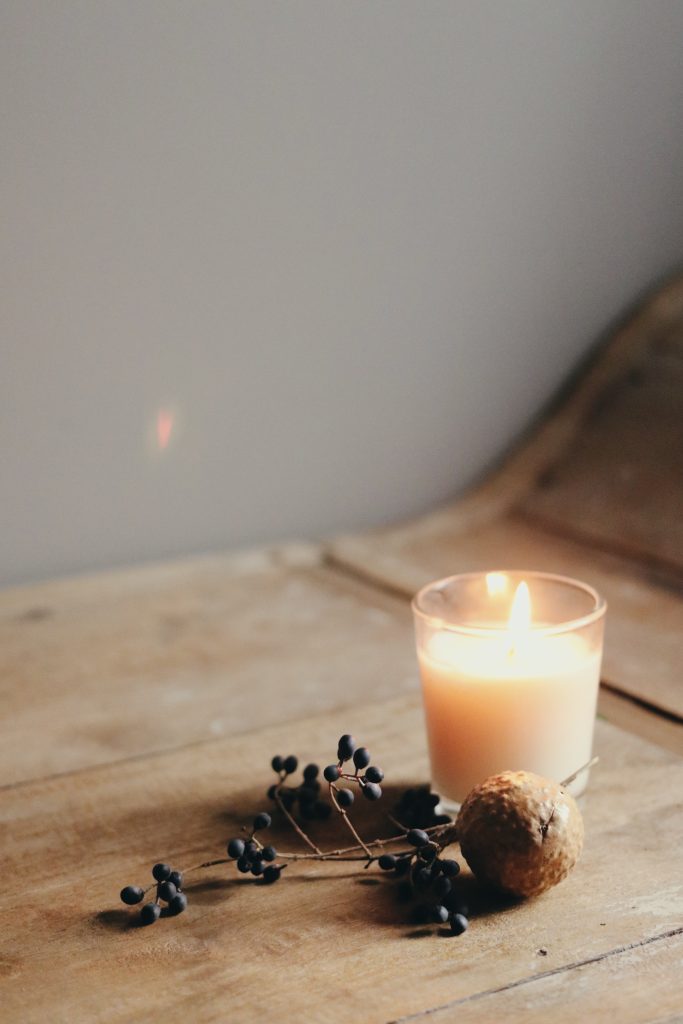 Berries and a candle