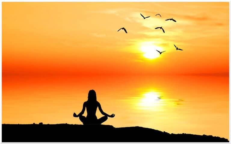 Man meditating.