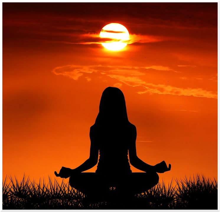 Woman meditating.